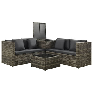 Loungeset Met Kussens Poly Rattan