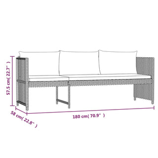 6-Delige Loungeset Met Kussens Poly Rattan