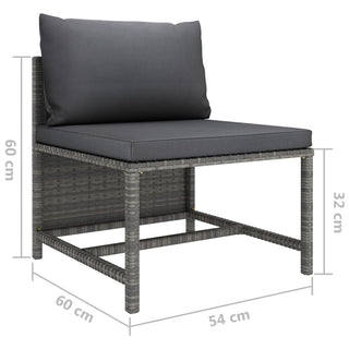 3-Delige Loungeset Met Kussens Poly Rattan