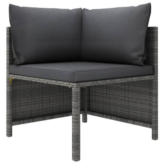 4-Delige Loungeset Met Kussens Poly Rattan