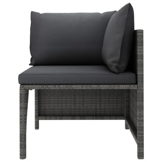 4-Delige Loungeset Met Kussens Poly Rattan