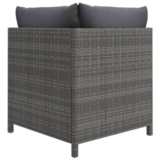 4-Delige Loungeset Met Kussens Poly Rattan