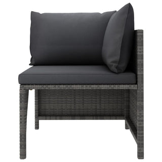 5-Delige Loungeset Met Kussens Poly Rattan