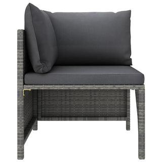 5-Delige Loungeset Met Kussens Poly Rattan