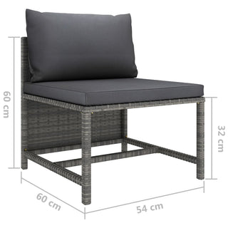 3-Delige Loungeset Met Kussens Poly Rattan