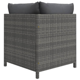 3-Delige Loungeset Met Kussens Poly Rattan