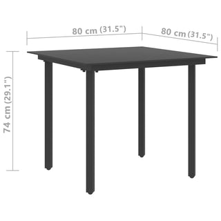 Tuintafel Staal En Glas Zwart