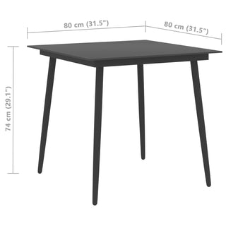 Tuintafel Staal En Glas Zwart