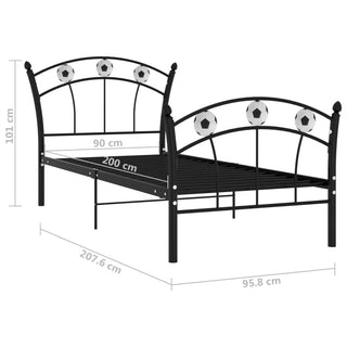 Bedframe Met Voetbaldesign Metaal 90X200 Cm