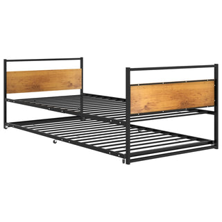 Bedframe Uitschuifbaar Metaal Zwart 90X200 Cm