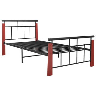 Bedframe Metaal En Massief Eikenhout