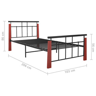 Bedframe Metaal En Massief Eikenhout