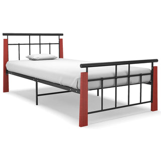 Bedframe Metaal En Massief Eikenhout