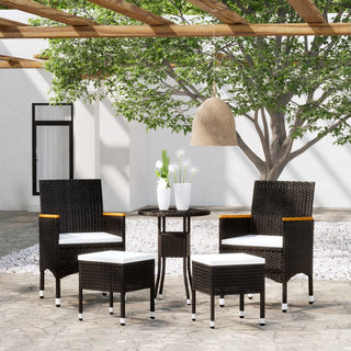 5-Delige Loungeset Poly Rattan