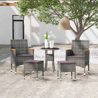 5-Delige Loungeset Poly Rattan