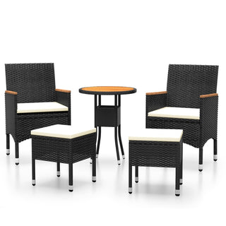 5-Delige Loungeset Poly Rattan