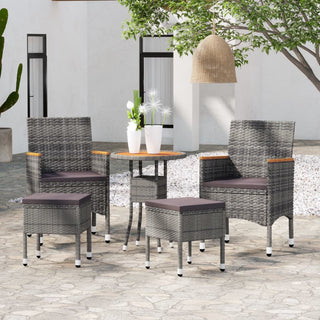 5-Delige Loungeset Poly Rattan