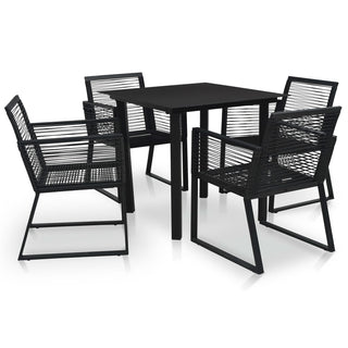 Tuinset Pvc-Rattan Zwart