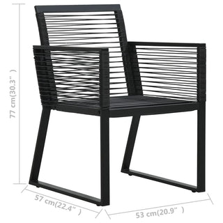 Tuinset Pvc-Rattan Zwart