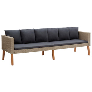 4-Delige Loungeset Met Kussens Poly Rattan