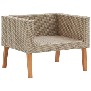 4-Delige Loungeset Met Kussens Poly Rattan