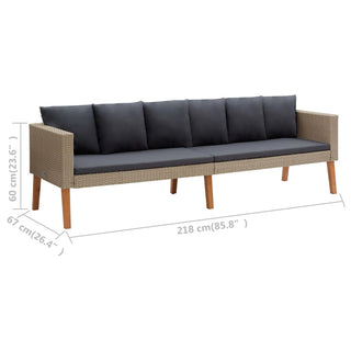 4-Delige Loungeset Met Kussens Poly Rattan