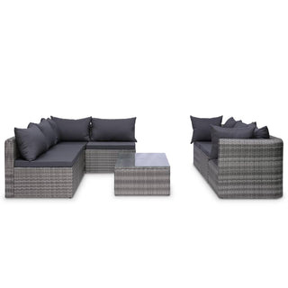 9-Delige Loungeset Met Kussens Poly Rattan