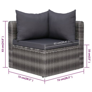 9-Delige Loungeset Met Kussens Poly Rattan