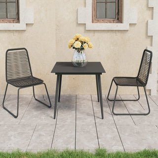 Tuinset Pvc-Rattan Zwart