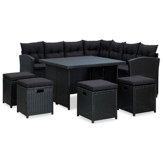 Loungeset Met Kussens Poly Rattan