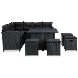 Loungeset Met Kussens Poly Rattan