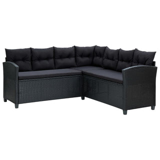 Loungeset Met Kussens Poly Rattan