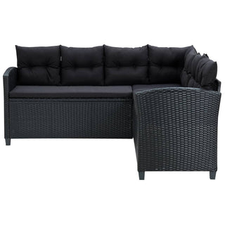 Loungeset Met Kussens Poly Rattan