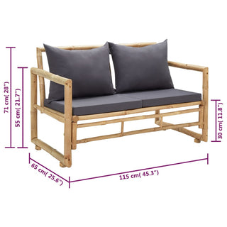 Tuinbank Met Kussens 115 Cm Bamboe