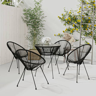 Tuinset Pvc-Rattan Zwart