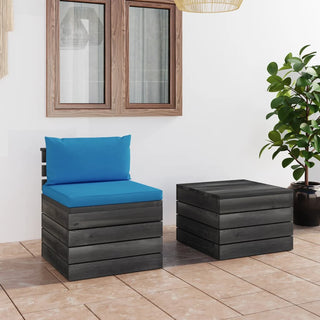 Loungeset Met Kussens Pallet Massief Grenenhout