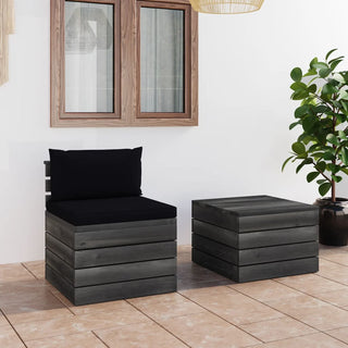 Loungeset Met Kussens Pallet Massief Grenenhout