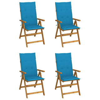 Tuinstoelen Verstelbaar Met Kussens Massief Acaciahout Blauw