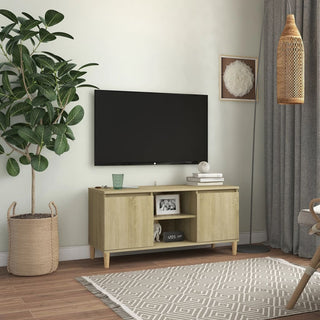 Tv-Meubel Met Massief Houten Poten 103,5X35X50 Cm