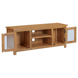 Tv-Meubel 110X35X44 Cm Massief Eikenhout