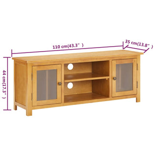 Tv-Meubel 110X35X44 Cm Massief Eikenhout