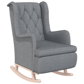 Fauteuil Met Massief Rubberwood Schommelpoten Stof