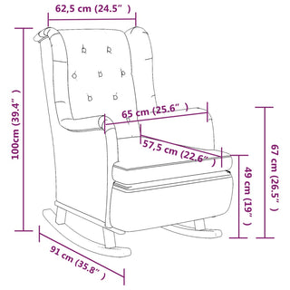 Fauteuil Met Massief Rubberwood Schommelpoten Stof