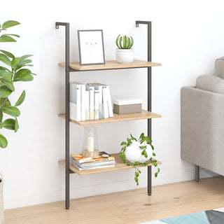 Ladderrek Met 3 Schappen 64X35X20,5 Cm En Zwart