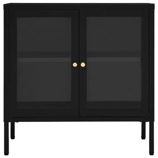 Dressoir 70X35X70 Cm Staal En Glas