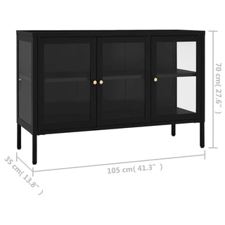 Dressoir 05X35X70 Cm Staal En Glas