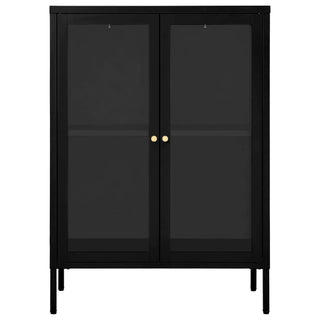 Dressoir 75X35X05 Cm Staal En Glas