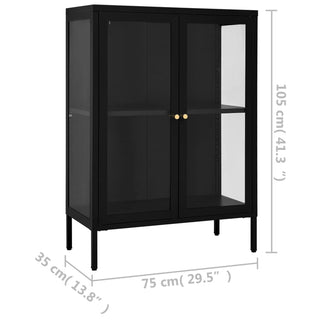 Dressoir 75X35X05 Cm Staal En Glas