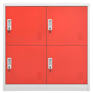 Lockerkast 90X45X92,5 Cm Staal Lichtgrijs En Rood