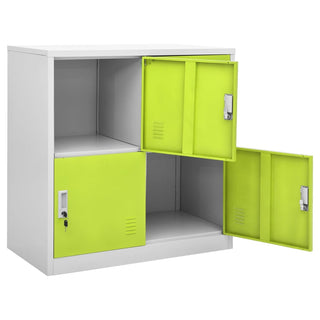 Lockerkast 90X45X92,5 Cm Staal Lichtgrijs En Groen